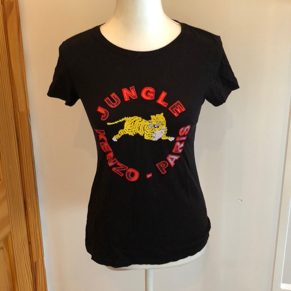 Kenzo for H&M black T shirt with kenzo print XS